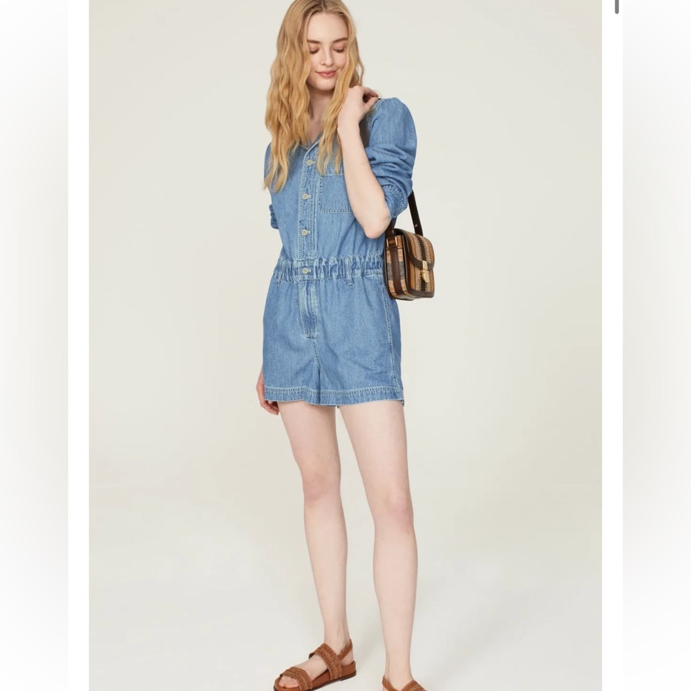 MADEWELL Long Sleeve Denim Romper Size XL